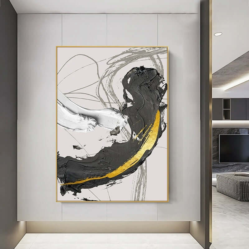 Black and Golden Wall Art - Hand Painting