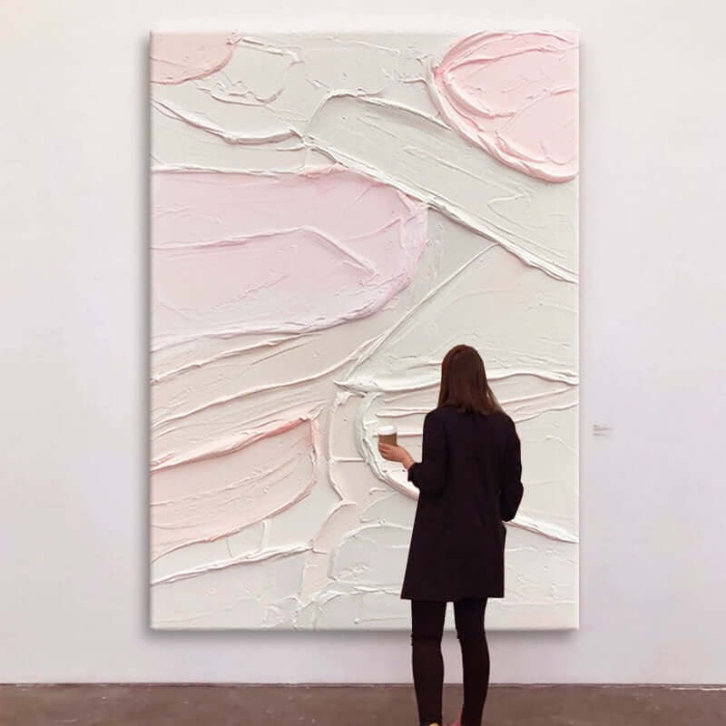 Textured Pink Wall Art - Hand Painting