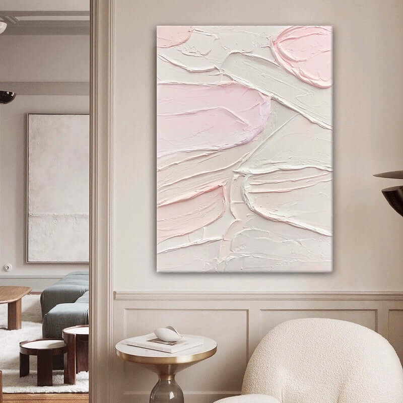 Textured Pink Wall Art - Hand Painting