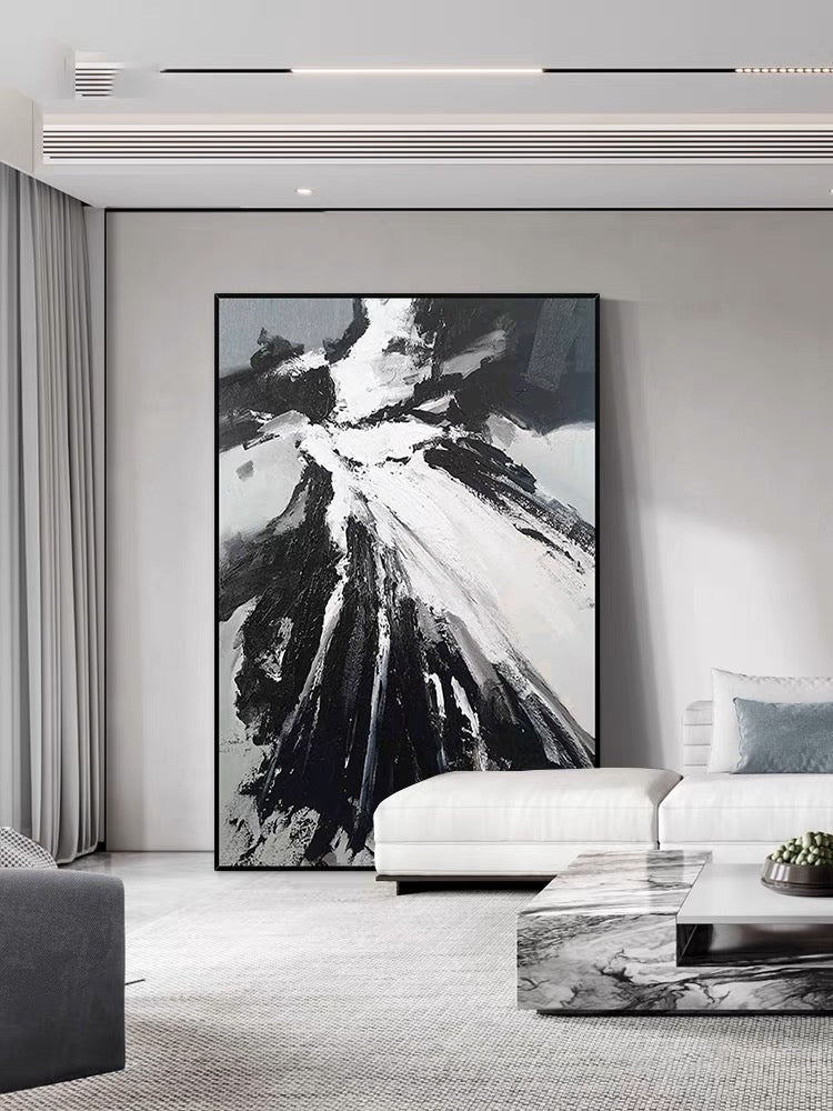 Black and White Chaos - Hand Painting