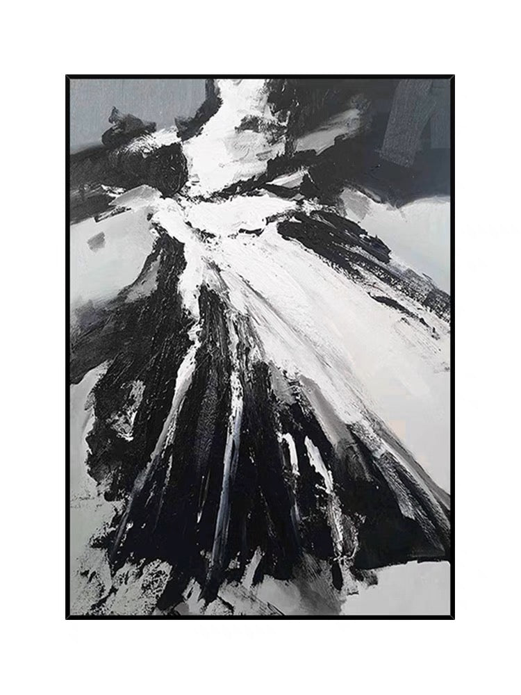 Black and White Chaos - Hand Painting
