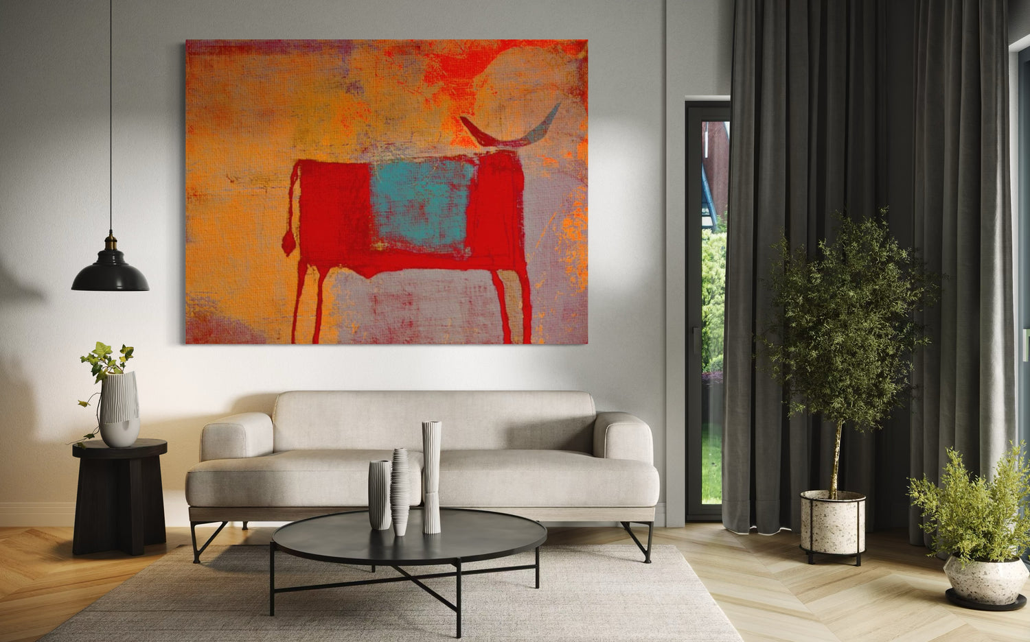 Toro Rojo Custom Size 99.06x132.08cm Toutes les œuvres