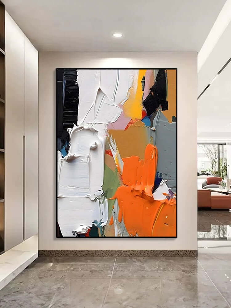 Arte de pared texturizado con efecto de erupción