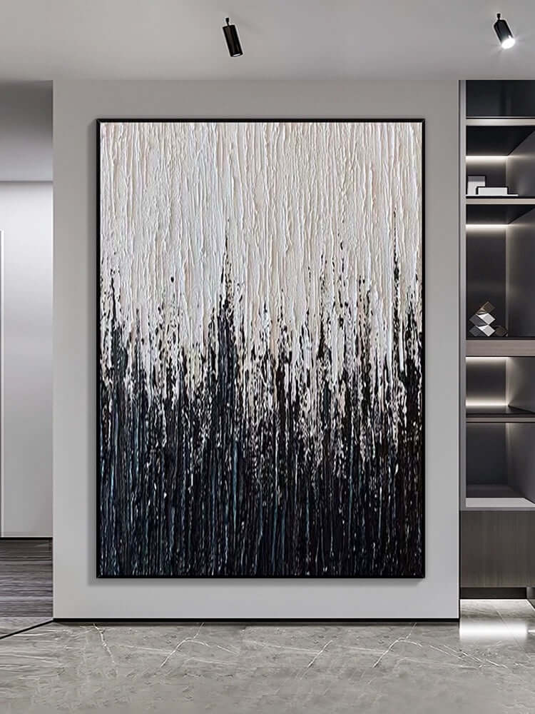 Black Stripes Textured Wall Art