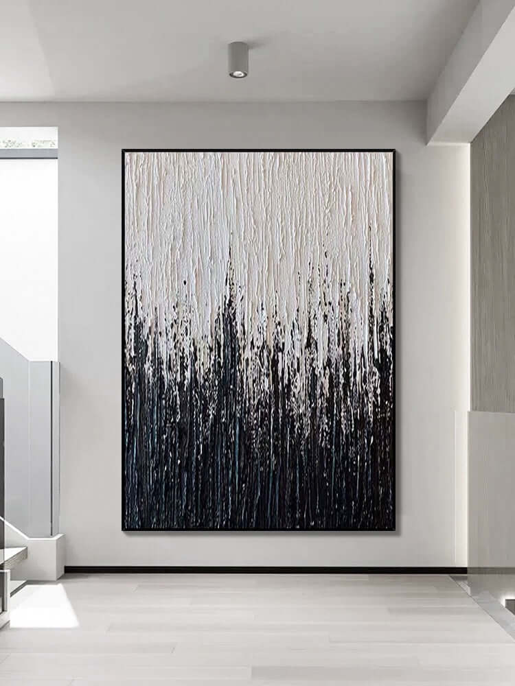 Black Stripes Textured Wall Art