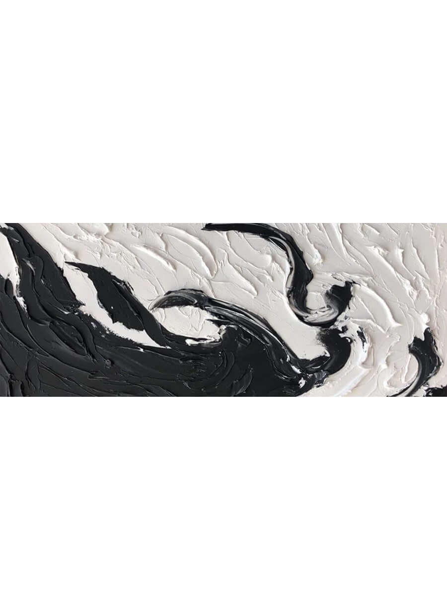 Schwarz-weiße strukturierte Wandkunst über der Couch
