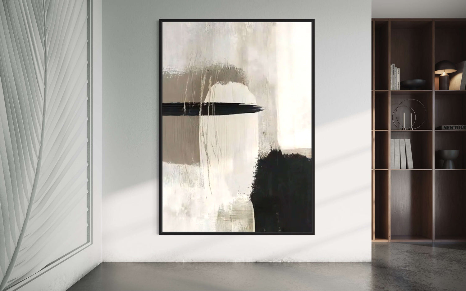 Black and Ashes Abstract Dining Room Wall Art
