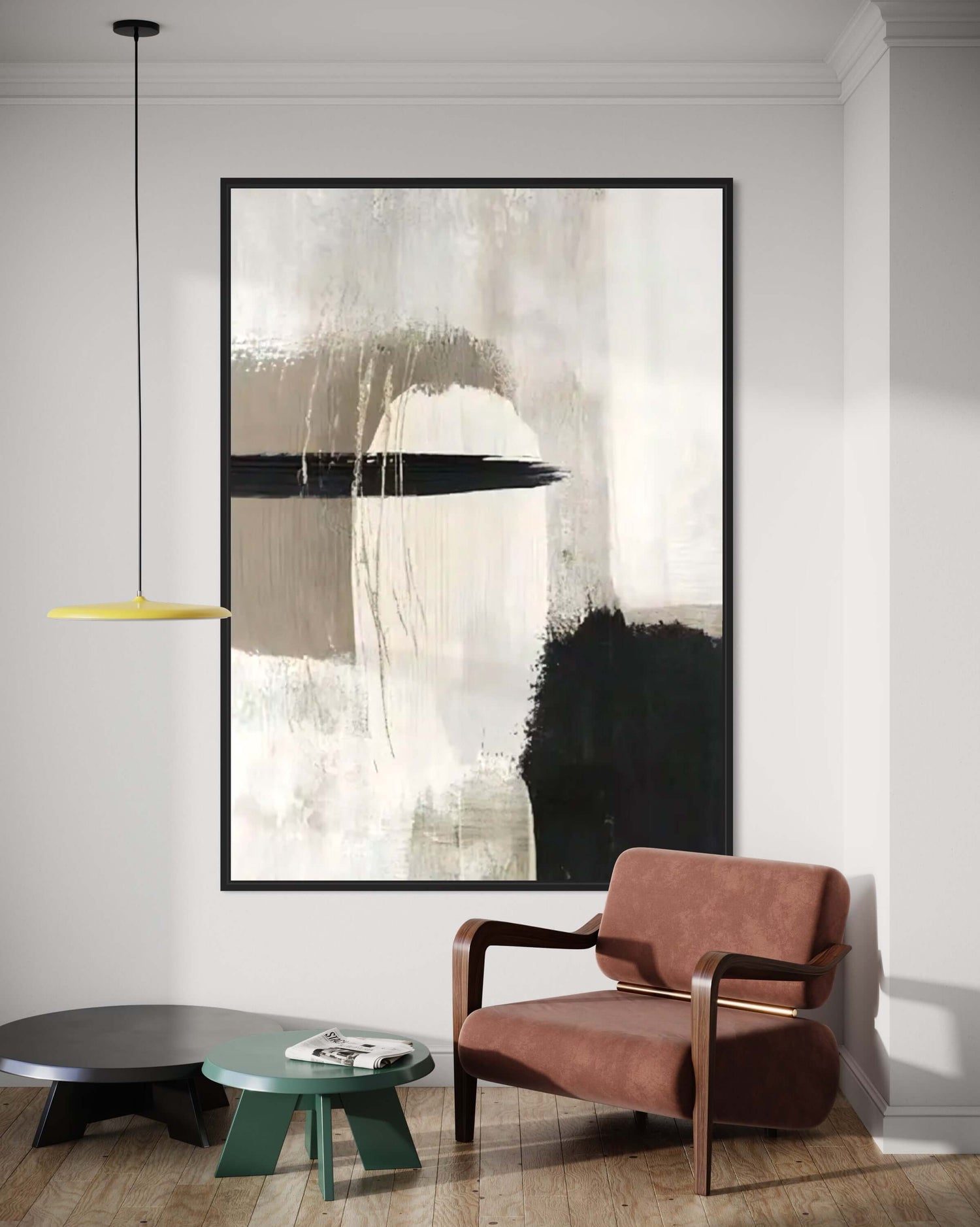 Black and Ashes Abstract Dining Room Wall Art