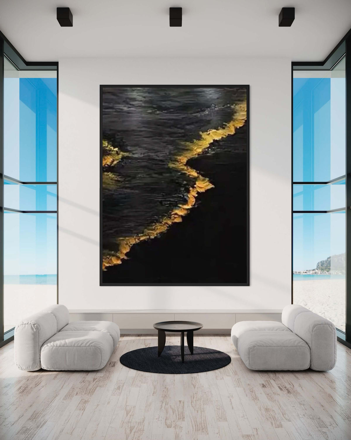 Golden Waves - Hand Painting