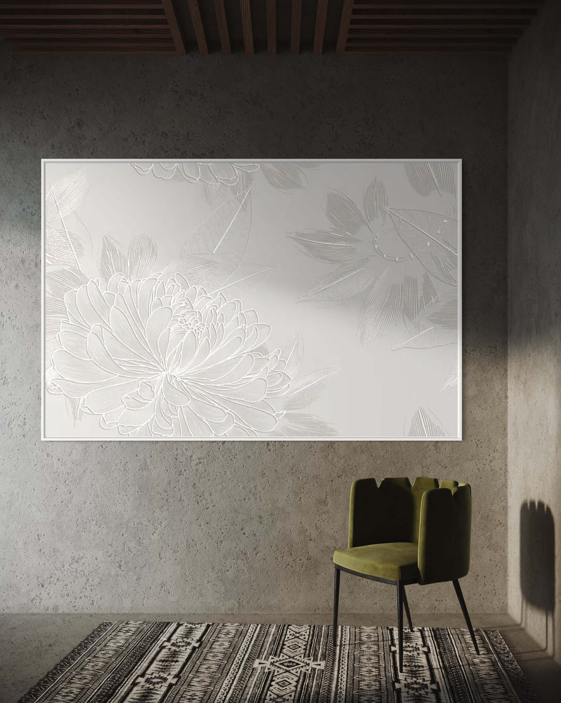 Silver Flowers - Hand Painting