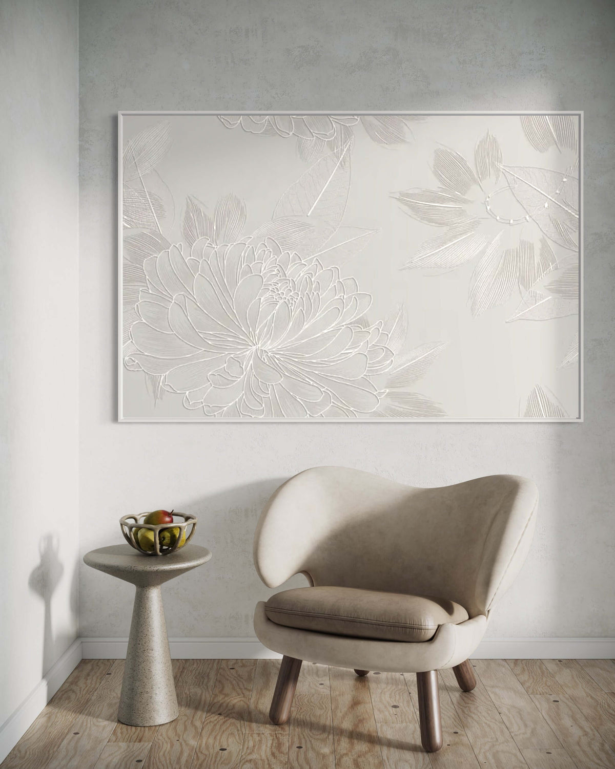 Silver Flowers - Hand Painting