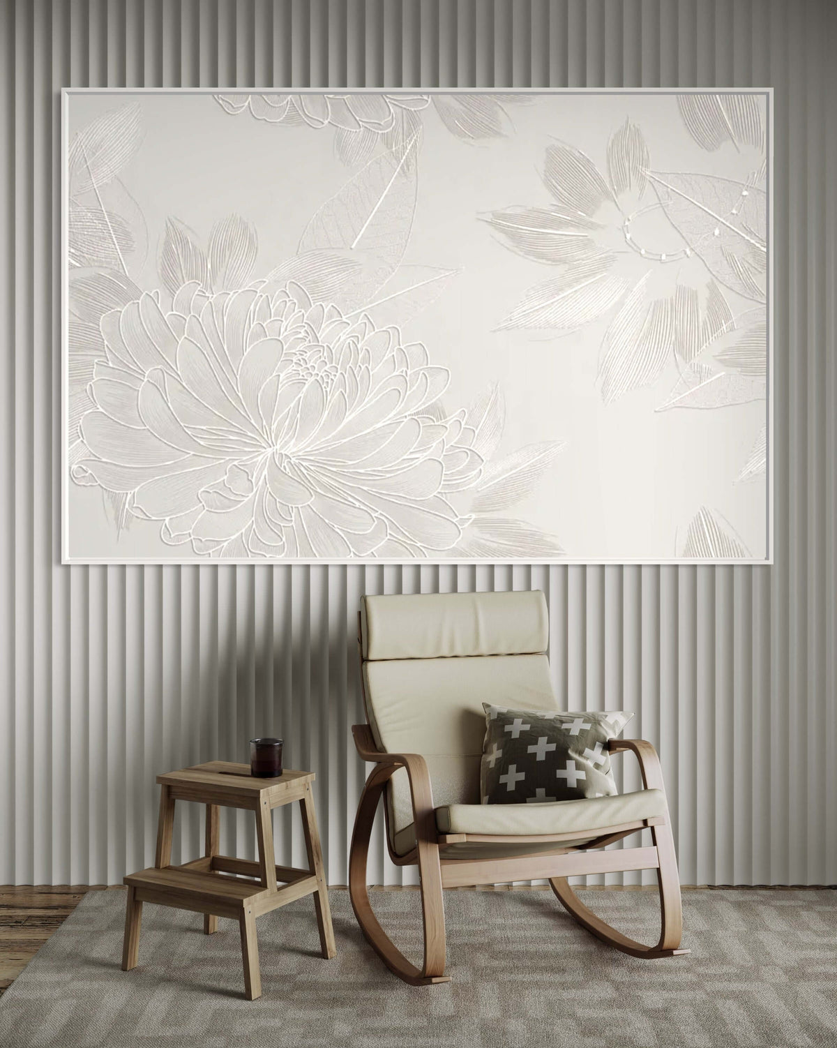 Silver Flowers - Hand Painting