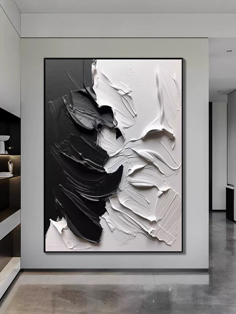 Arte murale testurizzata nera e grigia