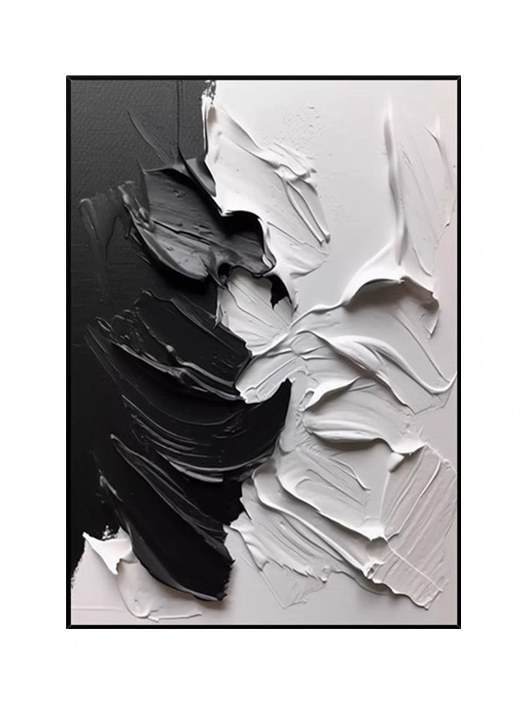 Arte murale testurizzata nera e grigia