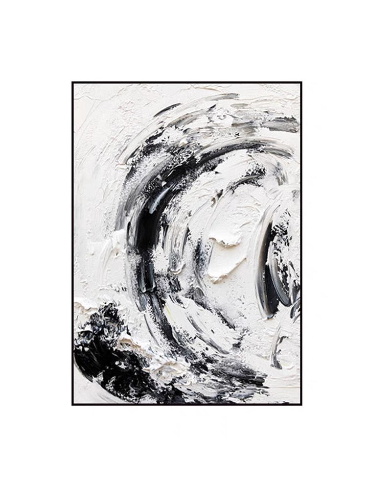 Black and White Snowy - Hand Painting