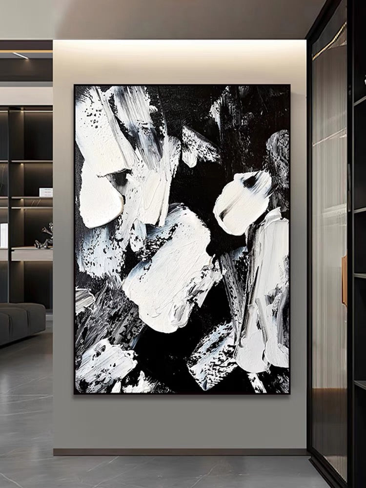 Black and White Abstract Fantasy - Hand Painting