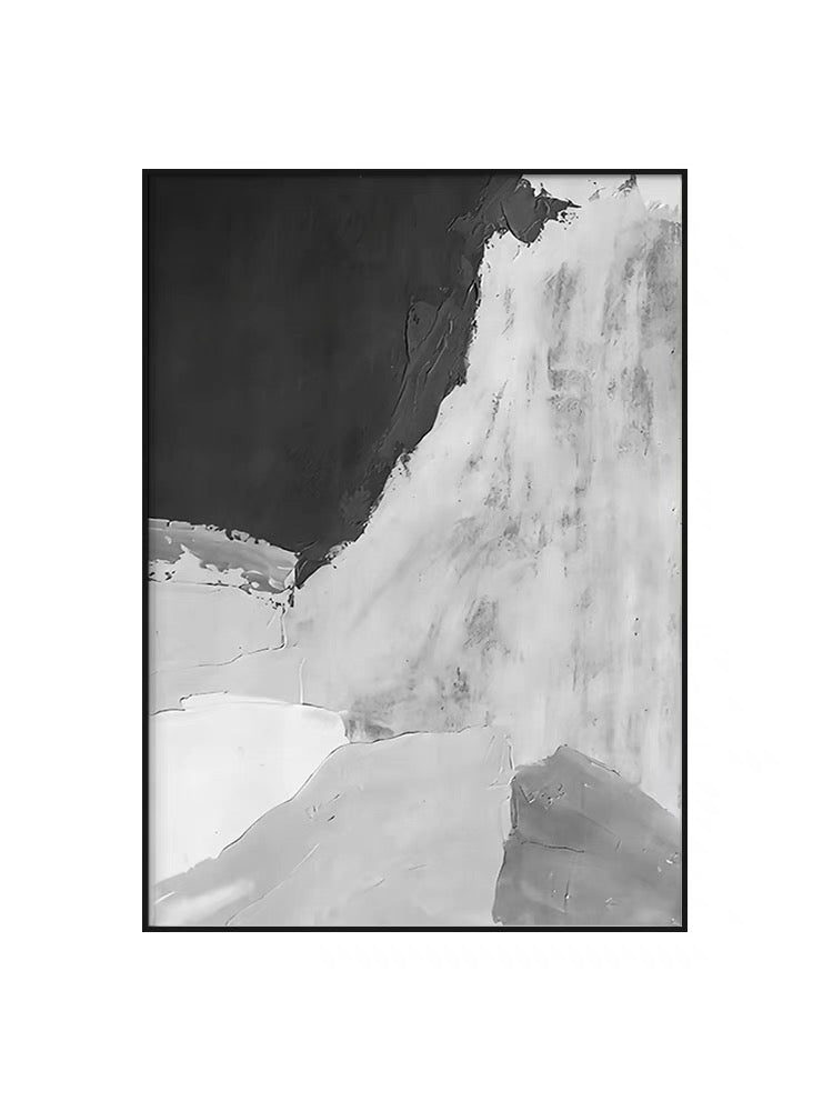 Gray and White Abstract - Hand Painting