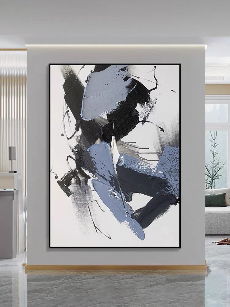 Pintura azul y negra