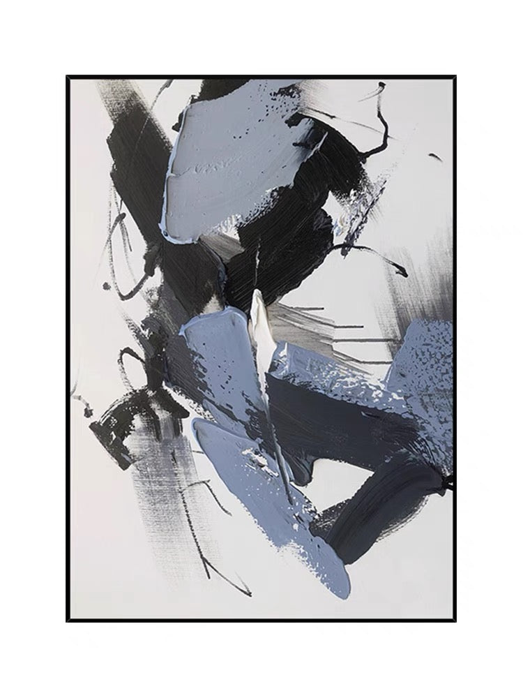 Pintura azul y negra