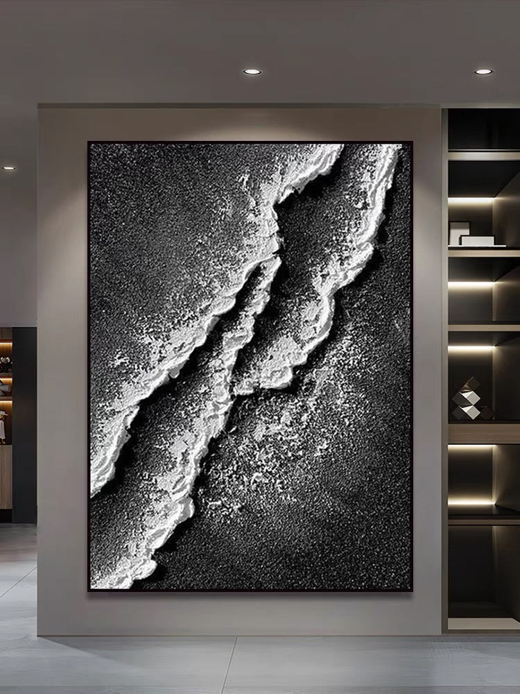 Black and White Tide - Hand Painting