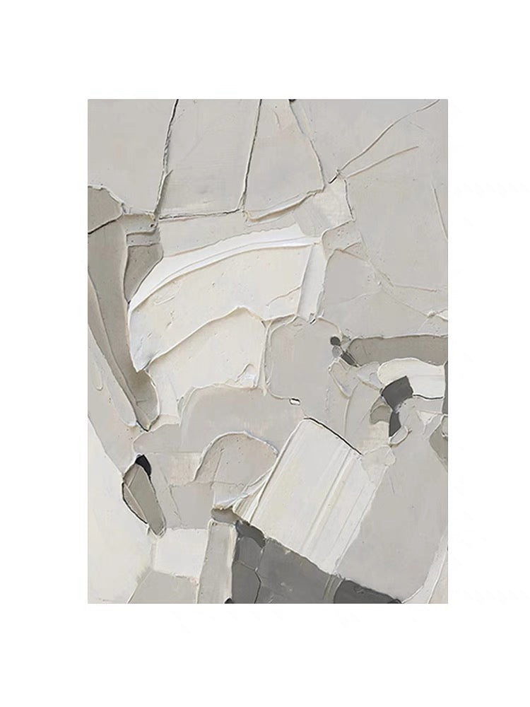 White Patches Textured Painting - Hand Painting