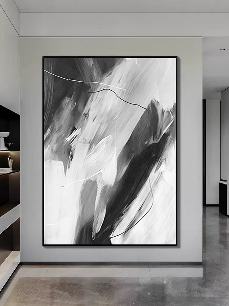 Black and Gray Style Art - Hand Painting