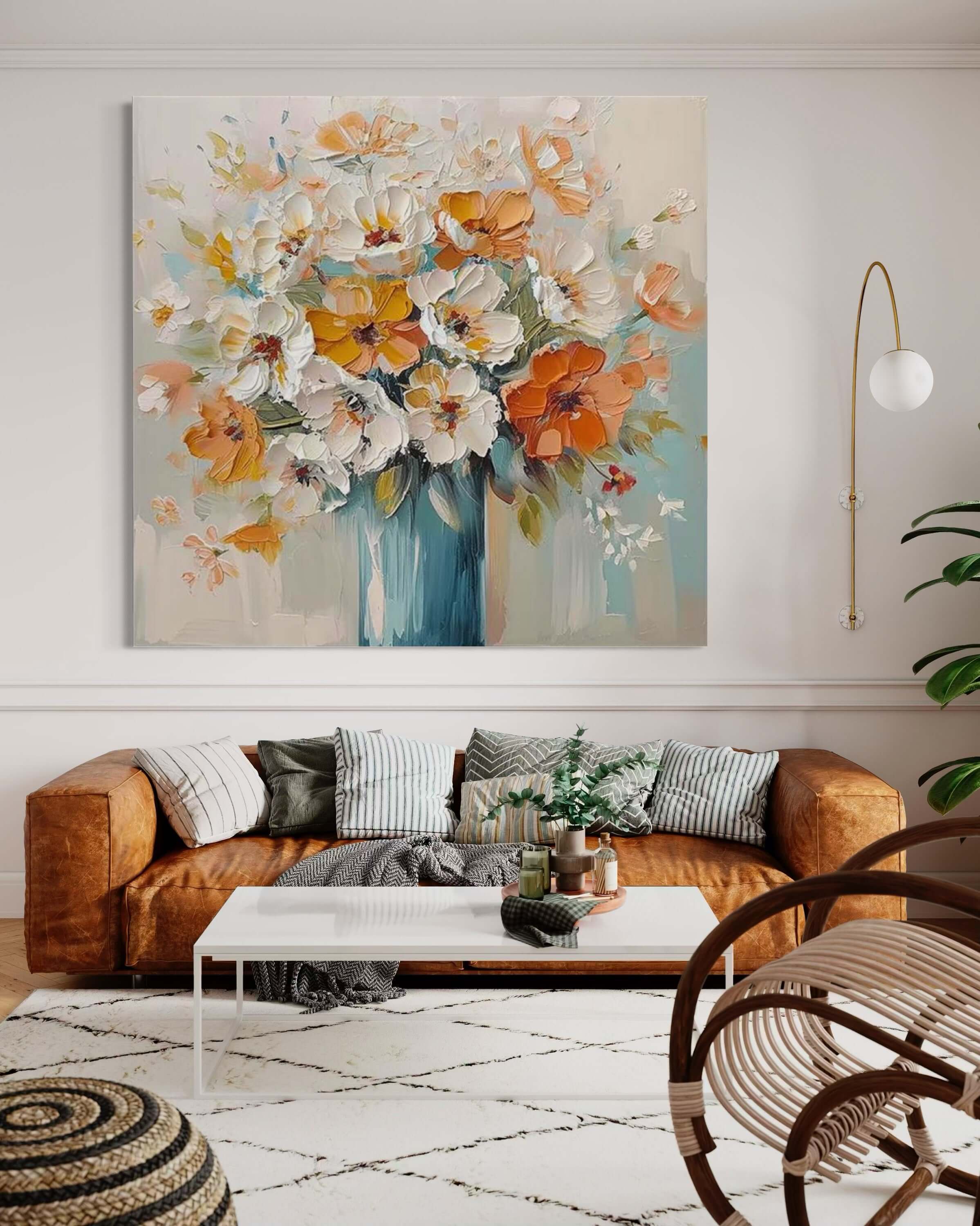 Hand-painted floral artwork &
