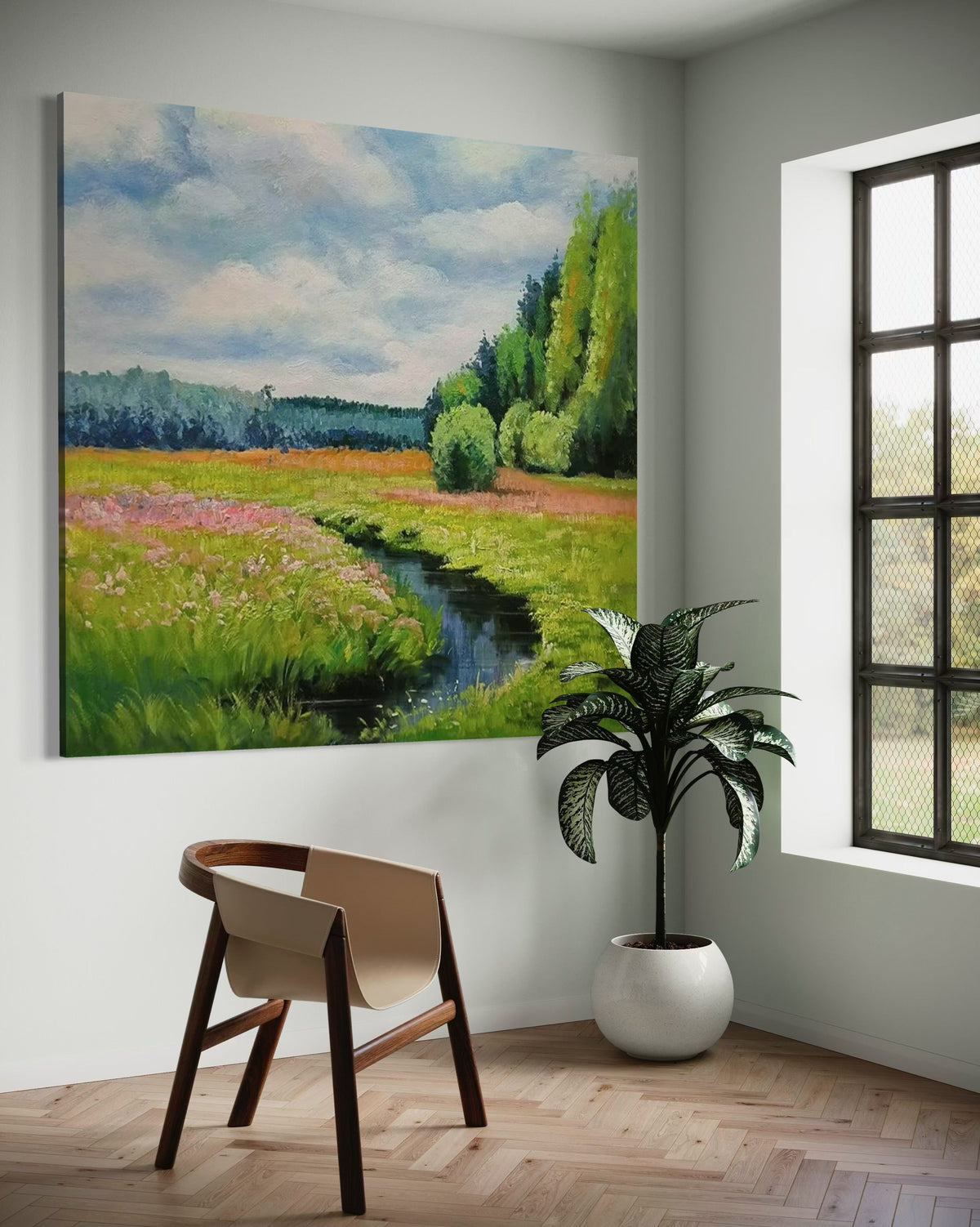 Sun Over the Sázava - Hand Painting