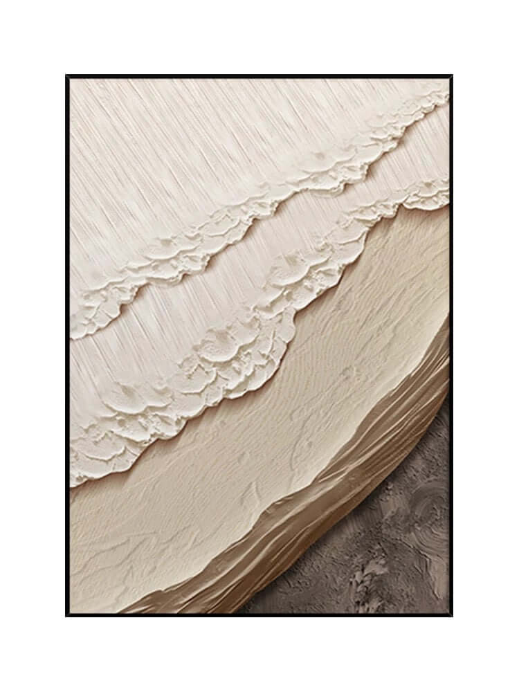 Art mural de plage texturé en couleur beige Dining Room Wall Art
