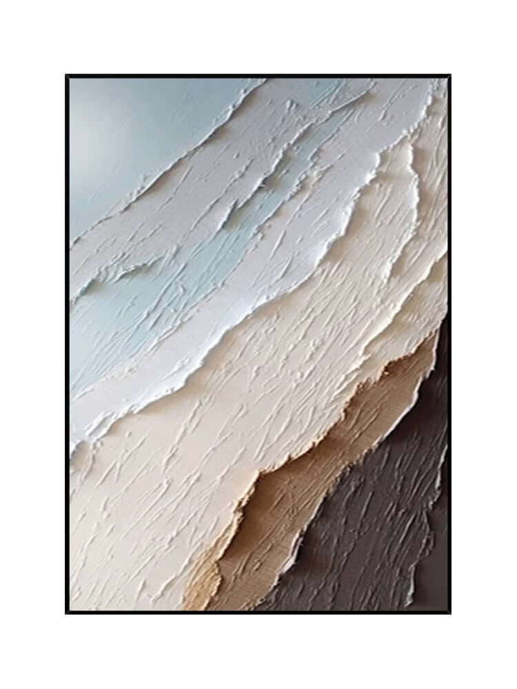 Arte de pared con textura de paisaje marino azul fresco y multicolor