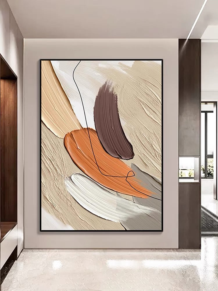 Orange and Beige - Hand Painting