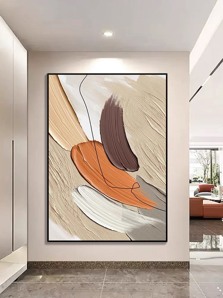 Orange and Beige - Hand Painting