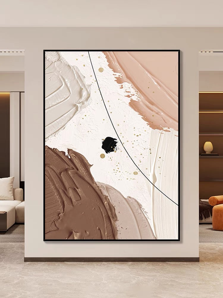 Cuadro texturizado rosa y marrón