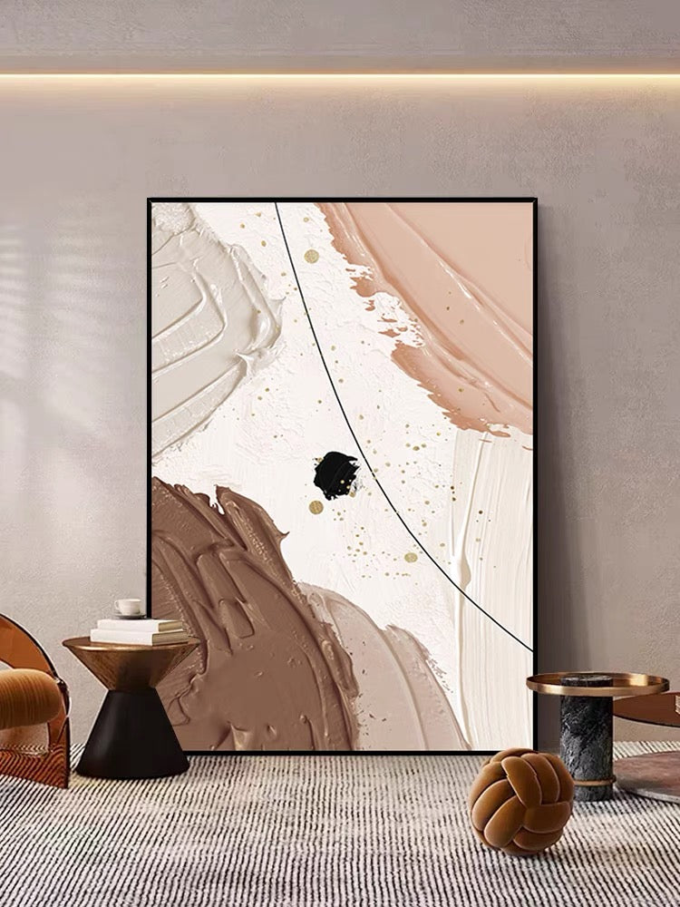 Cuadro texturizado rosa y marrón