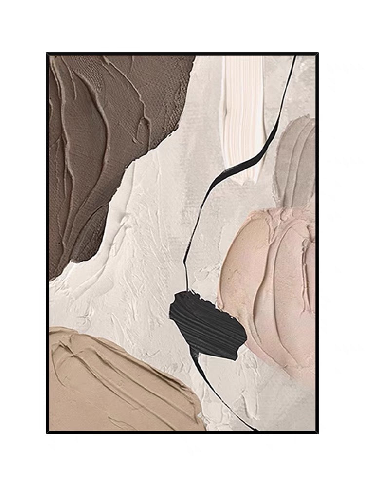 Cuadro texturizado fluido rosa y marrón