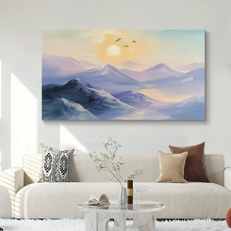 Birdsong Over Peaks - Hand Painting