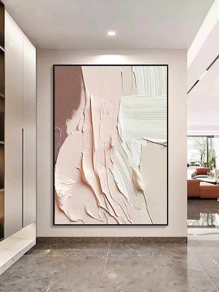 Pink Marshmellow Textured Painting - Hand Painting