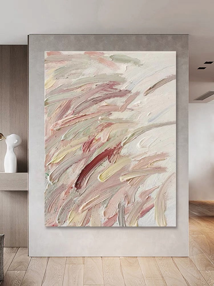 Pintura texturizada de naturaleza rosa