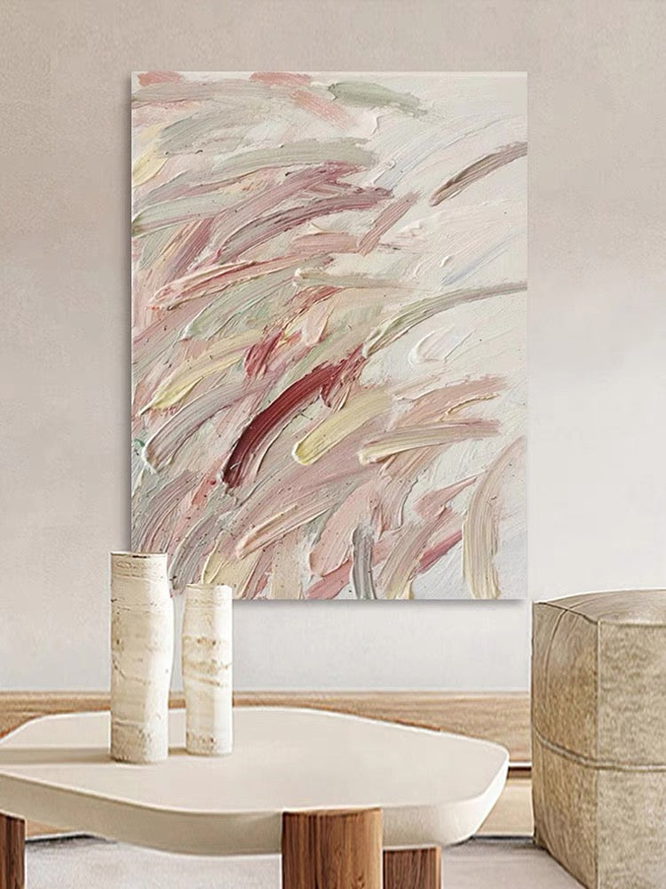 Pintura texturizada de naturaleza rosa