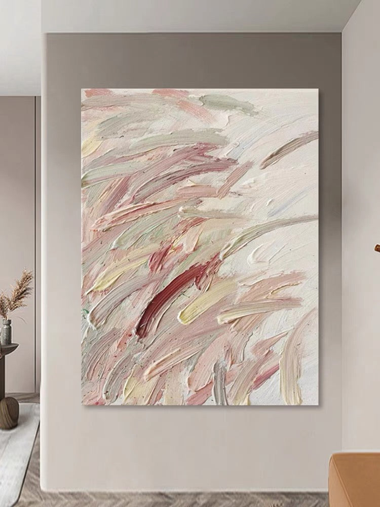 Pintura texturizada de naturaleza rosa