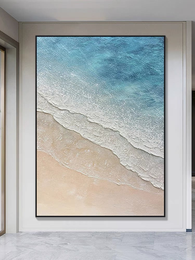 Pintura texturizada de tranquilidad y paisaje marino