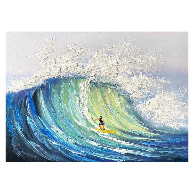 Surfer at Nazaré - Hand Painting