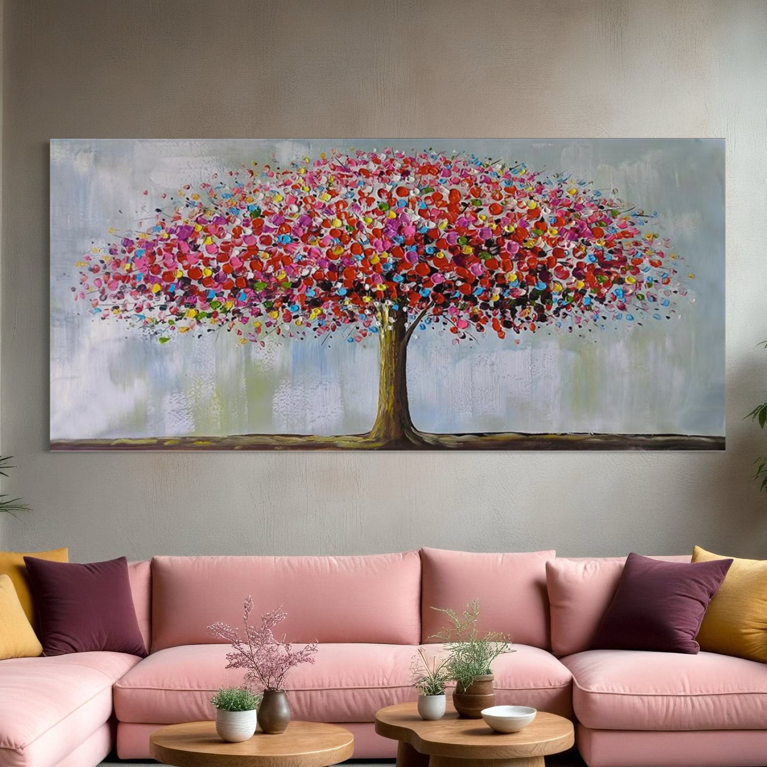 Tree of Abundance Pink Wall Art