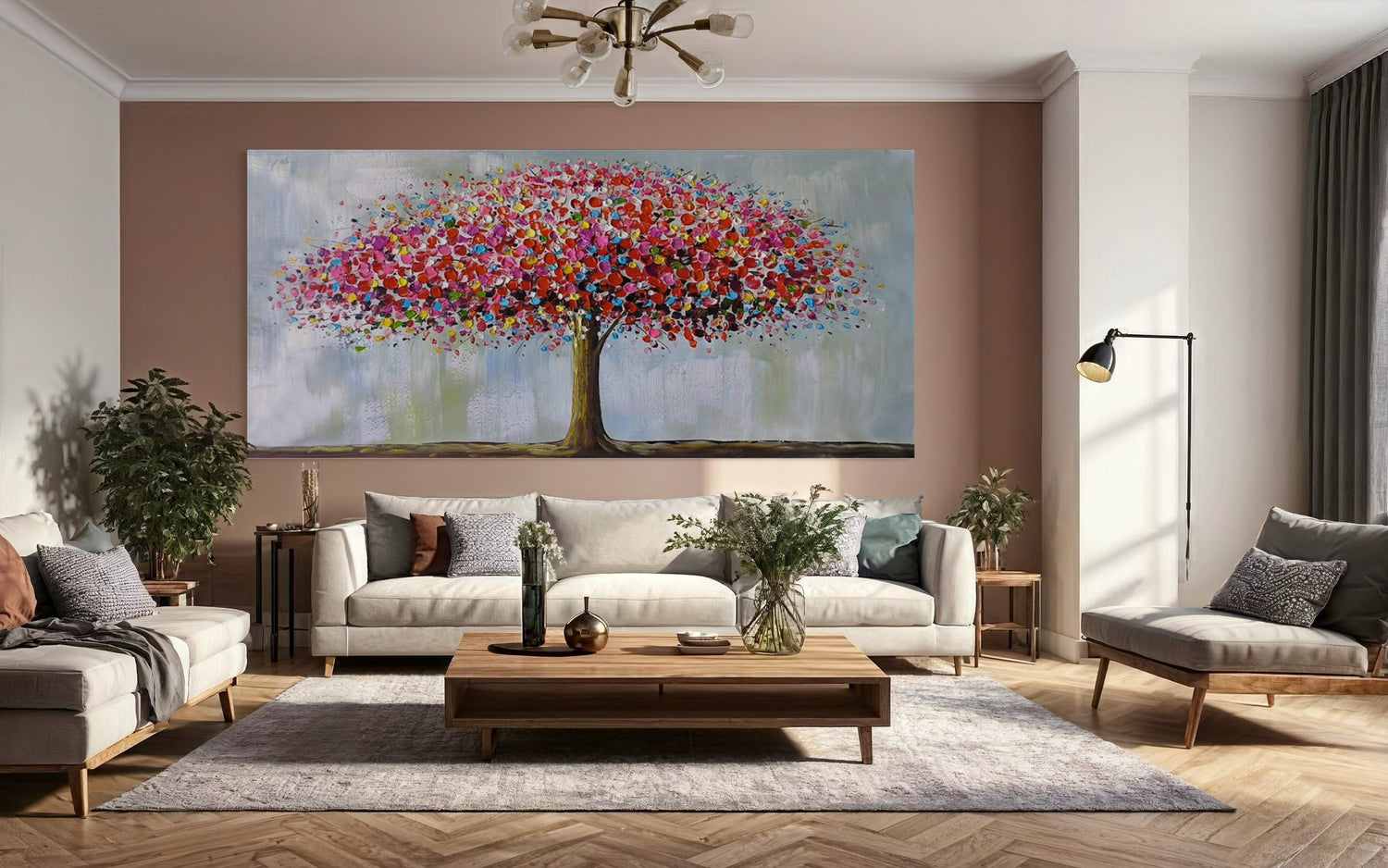 Tree of Abundance Pink Wall Art
