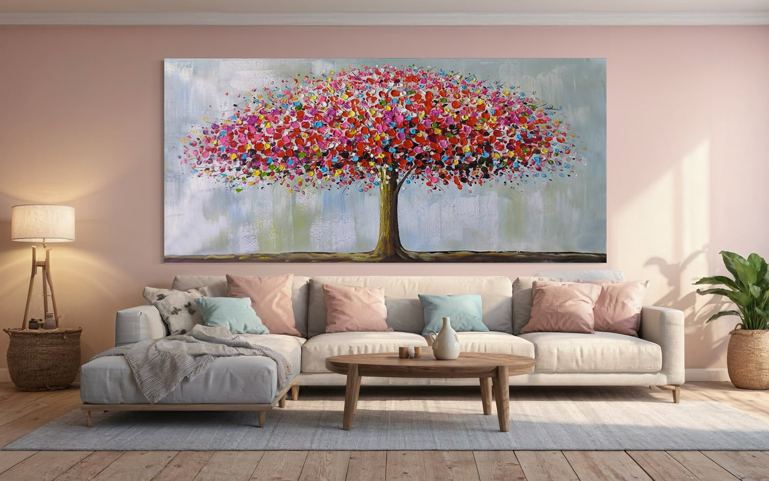 Tree of Abundance Pink Wall Art