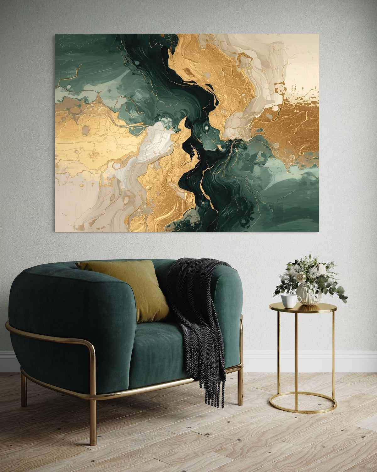 Golden Currents - Hand Painting