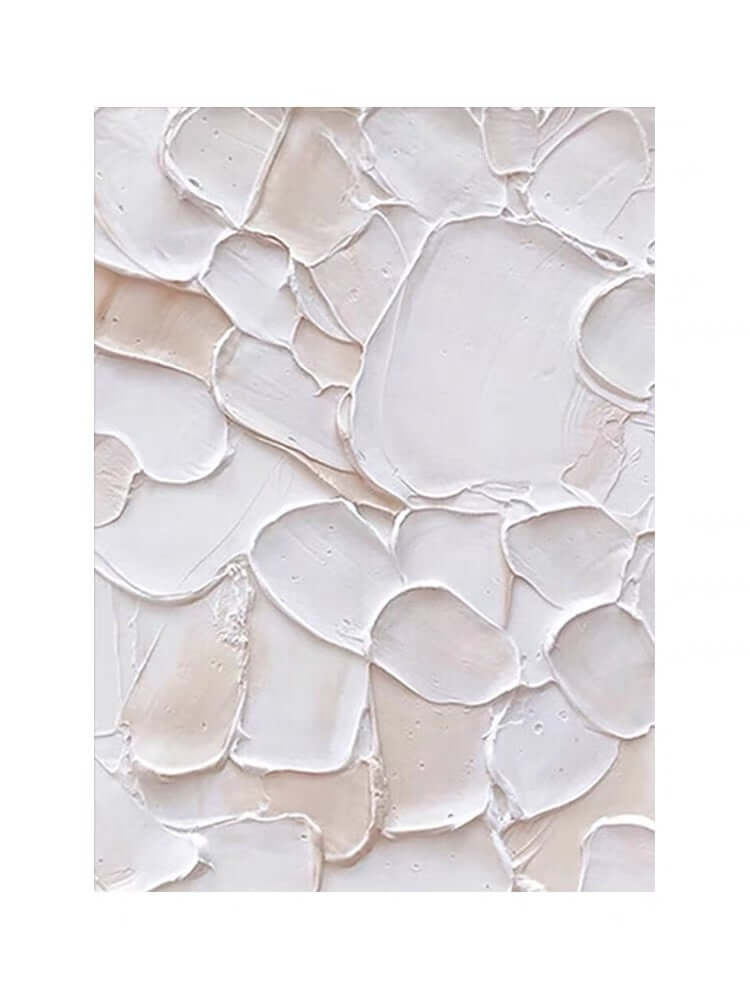 White and Pink Patches Style Textured Wall Art - Hand Painting