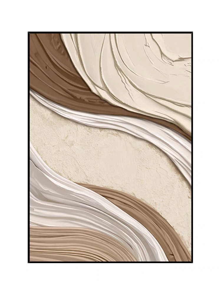 Arte de pared texturizado en marrón y crema