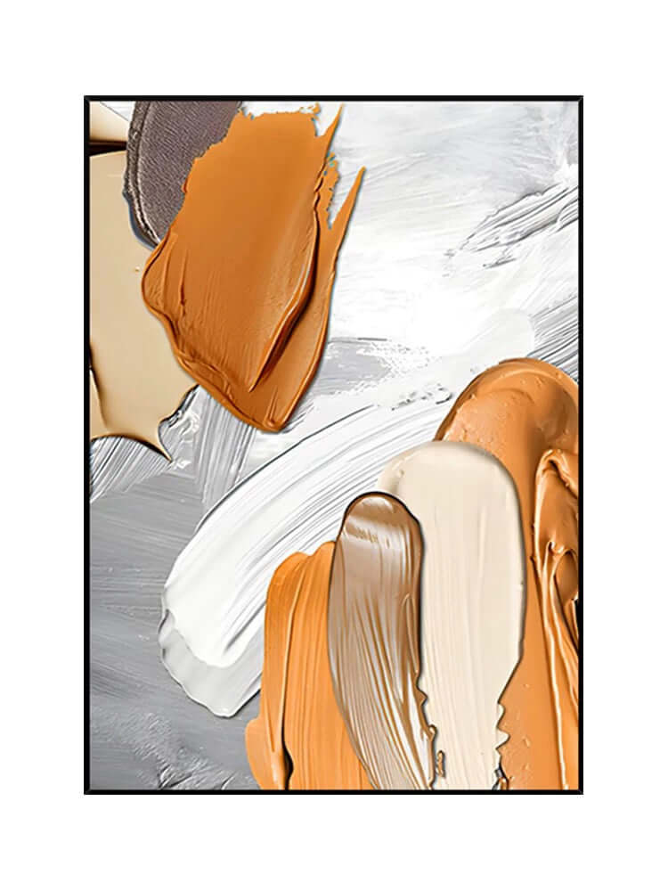 Arte de pared con textura naranja y marrón