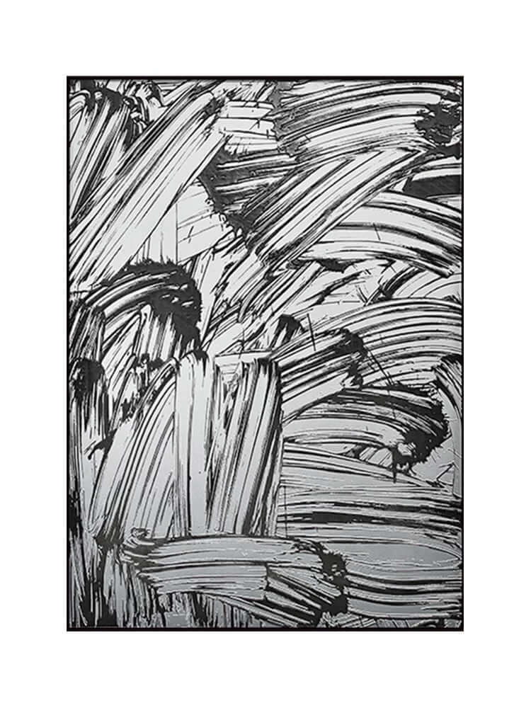 Luxurious Black and White Style Textured Painting - Hand Painting